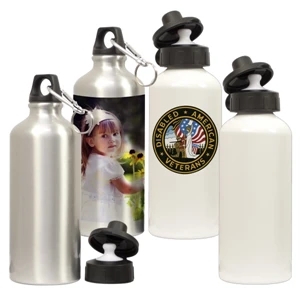 White - Define Your Brand With Photos Or Logos On This White Aluminum Water Bottle