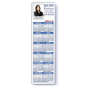 One Side - 2" X 7" Overlaminated Tag Stock Bookmark In 4-color Process Print With Calendar