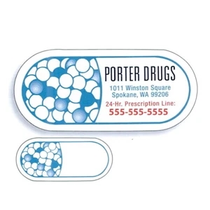 .019" - 3 3/16" X 1 3/8" Capsule Stock Mini Magnet With Digital 4-color Process Print