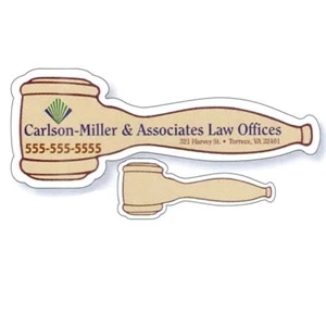 .019" - 3 7/8" X 1 1/2" Gavel Stock Mini Magnet With Digital 4-color Process Print
