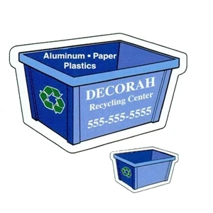 .019" - 2 3/4" X 1 7/8" Recycle Bin Stock Mini Magnet With Digital 4-color Process Print