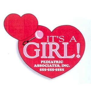 .019" - 2 1/2" X 2" Heart Stock Mini Magnet With Digital 4-color Process Print