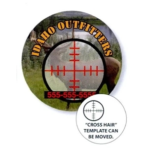 .019" - 2 1/2" Diameter Cross Hair Stock Mini Magnet With Digital 4-color Process Print