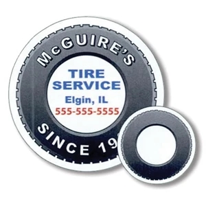 .019" - 2 1/2" Diameter Tire Stock Mini Magnet With Digital 4-color Process Print