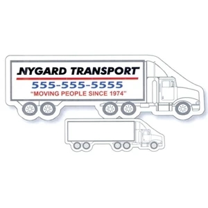 .019" - 5 1/4" X 1 3/4" Semi Truck Stock Mini Magnet With Digital 4-color Process Print