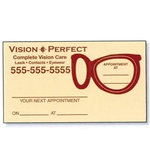 3 1/2" X 2" 4-color Process Printed Appointment Card With Removable Label