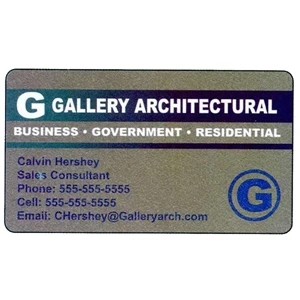 One Side - Overlaminated Deluxe Silver .020" Thick Specialty Business Card With Plastic Core