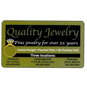 One Side - Overlaminated Deluxe Gold .020" Thick Specialty Business Card With Plastic Core