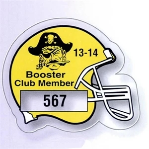 2 3/4" X 2 1/8" Football Helmet Clear Static Stick Die-cut Parking Permit