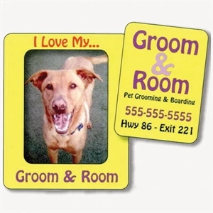 3" X 3 3/4" Rectangle Picture Frame Magnet; 2" X 2 3/4" Removable Center
