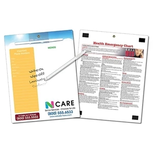 Healthcare Memo Board - 8.5 X 11 Laminated - 14 Pt. Get Healthy - Get The Message!