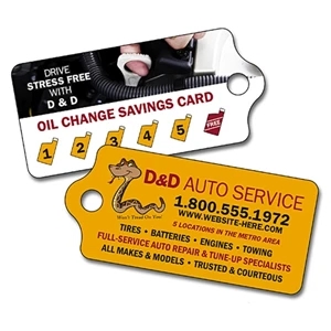 Plastic Key Tag - Uv Coated -2.875" X 1.3125" (.1875 Inch Diameter Hole Punch)