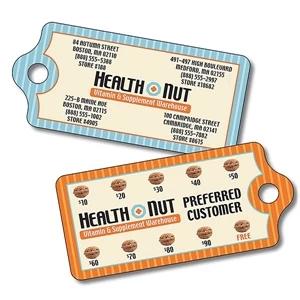 Health Plastic Key Tag - Uv Coated - 2.875x1.3125 (.1875 Inch Diameter Hole Punch)