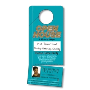 Plastic Door Hanger - 3.5 X 8 Uv-coated (1s) With Slit And Detachable Business Card