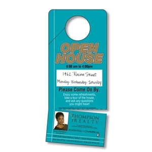 Door Hanger - 3.5 X 8 Uv-coated (1s) With Slit And Detachable Business Card - 10 Pt