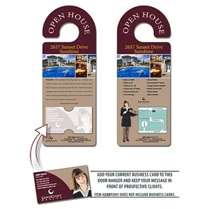 Real Estate Door Hanger - 4 X 10.5 Round Handle Door Hanger/business Card Insert