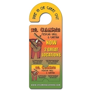Door Hanger - 4 X 10.5 Uv-coated (1s) With Rounded Handle And Business Card Insert