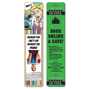 Plastic Bookmark - 1.75 X 8 Extra-thick Laminated With Page Holder - 24 Pt