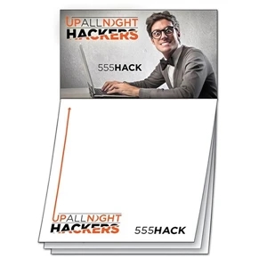 Stik-on (r) Magna-note - Custom 3.5 X 3.5, 50 Sheet Pad With Business Card Magnet. Two Great Products In One!