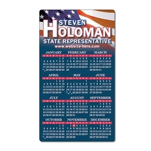 Political Calendar Magnet - 4" X 7" Rectangle With Round Corners - 25 Mil