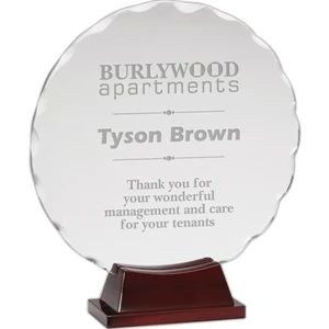 Harmony;ovation - Award With High Polished Rosewood With Scallop Glass