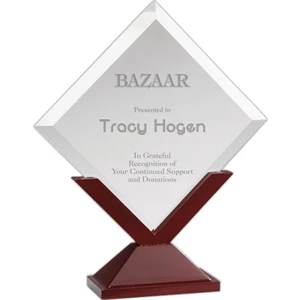 Fairmont;ovation - Award With High Polished Rosewood With Diamond Glass
