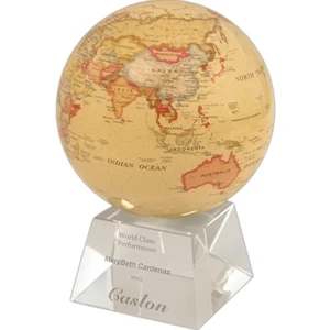 As The World Turns - Continuous Rotating Globe Award With Crystal Base