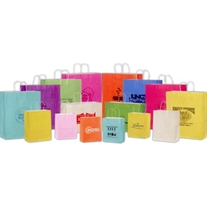 Matte White Tint Paper Shopping Bag - Std. Colors. 8" X 4 1/2" X 10 1/4"