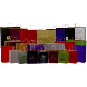 Standard Color Matte Kraft Tint Paper Shopping Bag. 8" X 4 1/2" X 10 1/4"