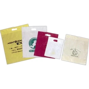 White Tinted Low Density Poly Merchandise Bag With Ink Printing. 2 Mil. 9" X 12"
