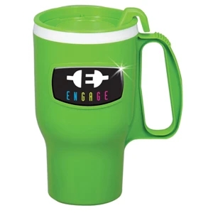 Extreme Traveler (tm) N-dome (tm) - Lime - 16 Oz. Travel Mug With Double-wall Insulated, Snap On Lid, Spill Resistant