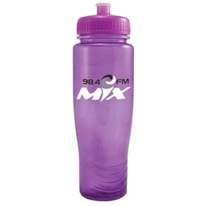 Poly Clean (tm) - Translucent Purple - 28 Oz Translucent Water Bottle And Matching Pull Top Lid. Made In The U.s.a