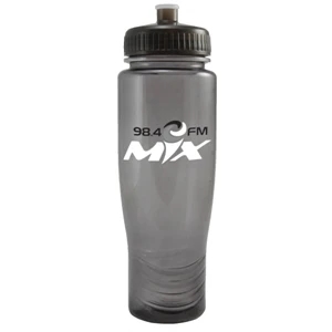 Poly Clean (tm) - Translucent Smoke - 28 Oz Translucent Water Bottle And Matching Pull Top Lid. Made In The U.s.a