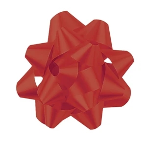 Pre-assembled Star-shaped Bow Made From High Luster Polypropylene Ribbon With Sheen