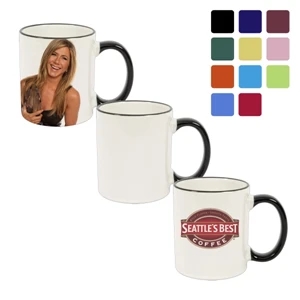 Red - Match Images And Themes To This Sublimation Rim And Handle Colored Ceramic Mug!