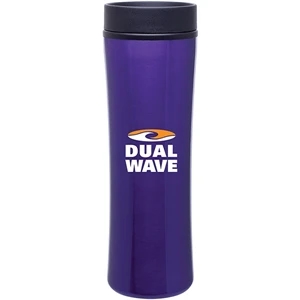 Cyrus - Purple - 16 Oz Stainless Steel Foam Insulated Tumbler With Plastic Liner, Push-on Swivel Lid