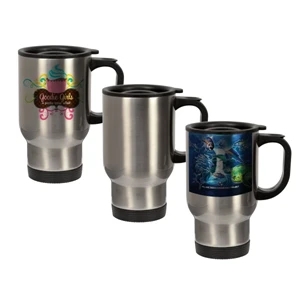 This High-demand 14oz Stainless Steel Travel Mug Is Perfect For Branding On-the-go!