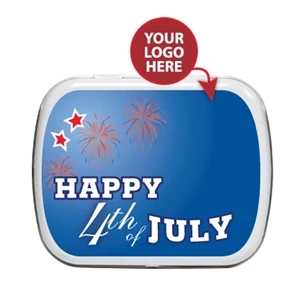 Mint Tin Maniacs - Small White Mint Tin Filled With Candy Stars. Star Shaped Candy In Mint Tin,