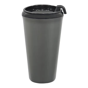 Infinity - Gray - 16 Oz Tumbler With Thumb Slide, Snap On Lid. Made In The U.s.a