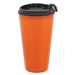 Infinity - Orange - 16 Oz Tumbler With Thumb Slide, Snap On Lid. Made In The U.s.a