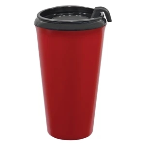 Infinity - Red - 16 Oz Tumbler With Thumb Slide, Snap On Lid. Made In The U.s.a