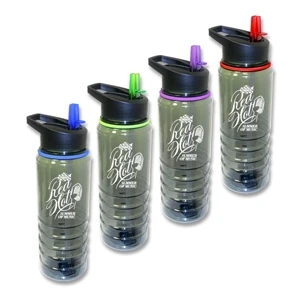 Tri - 26 Oz. Single Wall Bottle With Lift Up Mouth Piece And Built In Straw