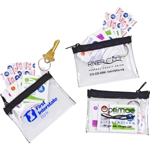 Clearly On-the-go - First Aid Kit Contains 3 Bandages, 3 Alcohol Pads, 1 Antiseptic Towelette And More