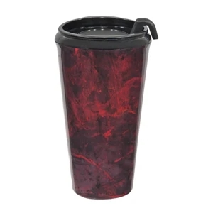 Infinity - Marble Dark Red - 16 Oz Marbled Tumbler With Thumb Slide, Snap On Lid. - 7 Patterns Available
