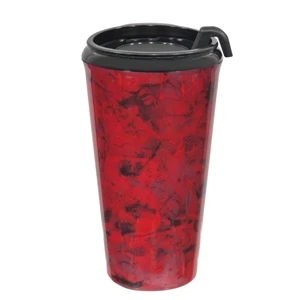 Infinity - Marble Red - 16 Oz Marbled Tumbler With Thumb Slide, Snap On Lid. - 7 Patterns Available