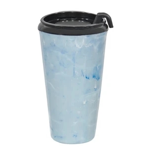 Infinity - Marble Light Blue - 16 Oz Marbled Tumbler With Thumb Slide, Snap On Lid. - 7 Patterns Available