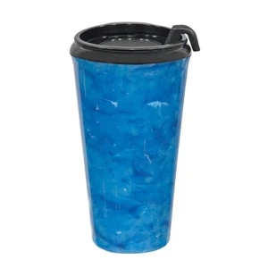 Infinity - Marble Blue - 16 Oz Marbled Tumbler With Thumb Slide, Snap On Lid. - 7 Patterns Available