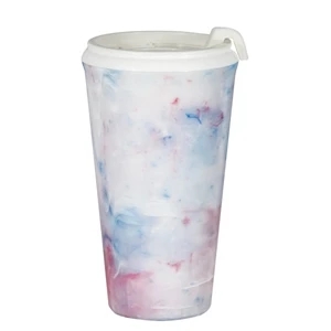 Infinity - Red-white-blue - 16 Oz Marbled Tumbler With Thumb Slide, Snap On Lid. - 7 Patterns Available