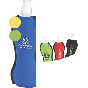 Hybrid - Black - Insulated Water Bottle With Carabiner, Food Grade Pe Plastic, 9oz,
