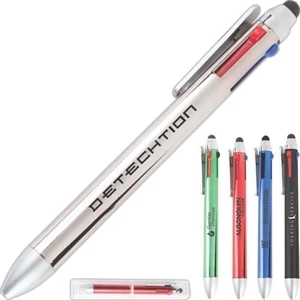 Ensemble - Green - Recycled Plastic Stylus Pen, With 4 Refills. 2 Black, 1 Blue, And 1 Red